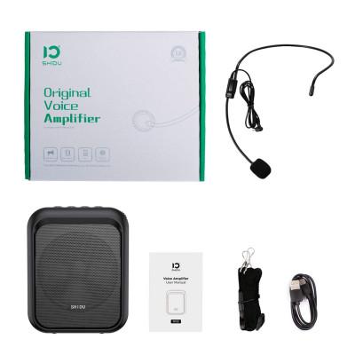Máy Trợ Giảng Có Dây Shidu SD-M100 Cho Giáo Viên - Hàng Chính Hãng. SHIDU M100 Mini Portable Rechargeable Bluetooth Speaker with Wired Microphone Headset 10W 1800mAh Supports MP3 Format Audio for Teacher, Taxi Driver, Coaches, Training, Tour Guide