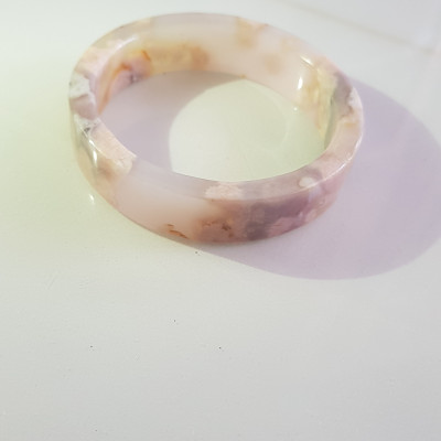 Vòng tay Nữ Mã Não Bản Vuông bông rau câu Ni 50mm x cao 13mm x dầy 5mm Nữ 45kg - 50kg đeo đẹp xinh tay lắm ạ