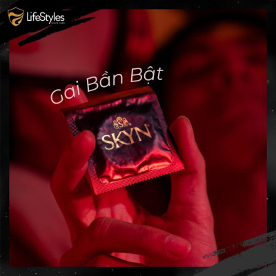 Bao cao su gai trơn Skyn Intense Feeling - Non-latex không mùi cao su - Hộp 10 bao