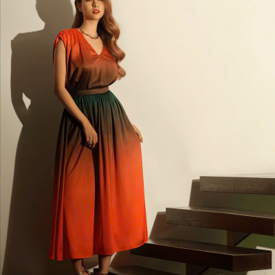 Áo Rộng Oversized Ombre Hoàng Hôn thời trang thiết kế Hity TOP185 