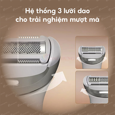 Máy làm sạch lông cho nữ Philips Lady Shaver Series 6000 BRL128/10 - Hàng chính hãng