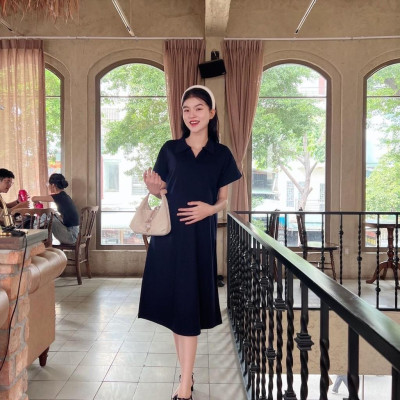 Đầm bầu Polo thun tăm dáng dài trẻ trung, năng động đi làm, đi chơi Nữ Women