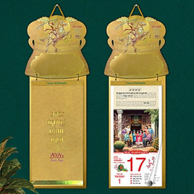 Lịch bloc 2026 - VIỆT NAM: Độc lập - Thống nhất - Đổi mới - Phát triển (23 x 46.5 cm)