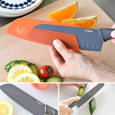 Dao làm bếp Titanium Santoku Tefal Fresh Kitchen 12cm K1220104 - Hàng chính hãng