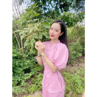 ĐỒ LAM ĐI CHÙA Bà Ba Lụa Họa Tiết BB Cao Cấp Trang Nhã 2021 Dành Cho Phật Tử AL021