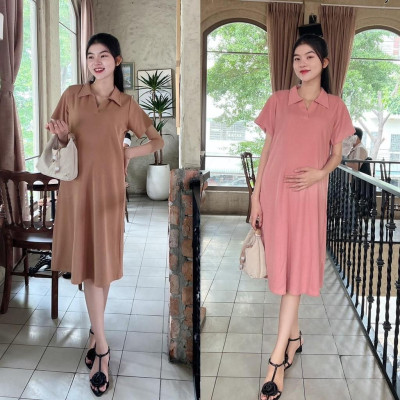 Đầm bầu Polo thun tăm dáng dài trẻ trung, năng động đi làm, đi chơi Nữ Women