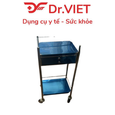 Xe đẩy Inox DrViet - 30x40 - 2 tầng - Một hộc