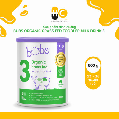 Sản phẩm dinh dưỡng công thức hữu cơ Bubs Organic Grass Fed Toddler Milk Drink 3 (12–36 tháng tuổi)