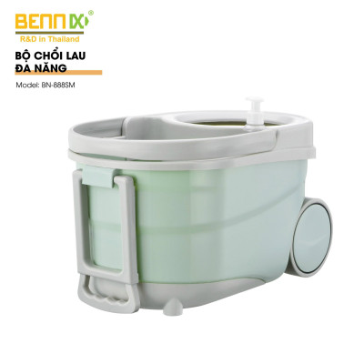 Cây Lau Nhà Tách Nước Bẩn Thông Minh, Chổi Lau Nhà Tự Vắt Xoay 360 Độ Bennix BN-888SM Kèm Thùng Có Bánh Xe- Hàng Chính Hãng