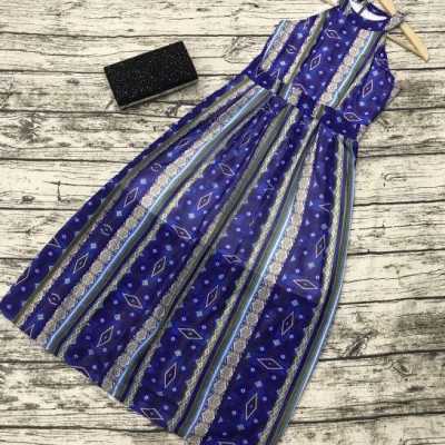 Đầm maxi họa tiết vân sọc cao cấp