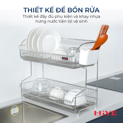 Kệ (giá) để chén bát HiVE DG 2 tầng inox 304