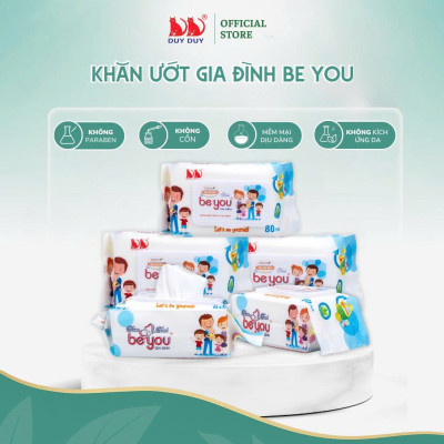 Combo 10 Gói Khăn ướt đa năng Be You vải không dệt rayon loại 1 80 miếng (13.5x20cm) không hóa chất