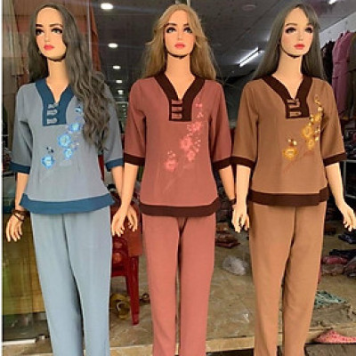 ĐỒ LAM ĐI CHÙA Cổ Chữ Y Vải Đũi