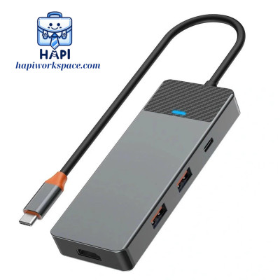 HUB chuyển đổi hàng chính hãng WiWU Linker Type C 7 trong 1 Wi-A721HD: Hoàn thiện kim loại, thích hợp cho Laptop Type-C