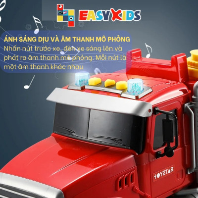 Xe Cứu Hỏa Đồ Chơi Cỡ Lớn, Đồ Chơi Xe Cứu Hỏa Mô Hình 1:12 Cho Bé Có Đèn Nhạc