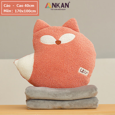 Chăn Gối Văn Phòng Đa Năng ANKAN Hình Cáo Cá Voi Cừu Gấu Nhật Bản