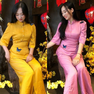 Đồ Lam Đi Chùa# Sẫm Lụa Cao Cấp Bươm Bướm # Đồ Bộ Nữ #Quần Áo