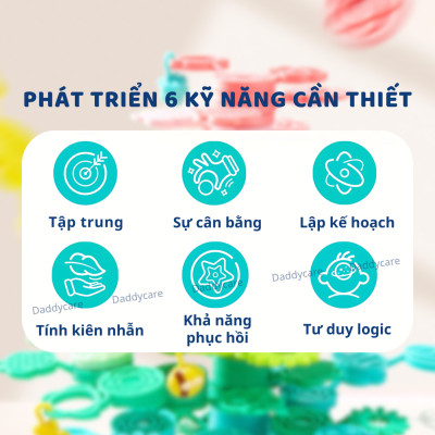 Đồ chơi cân bằng xếp hình khối hình hoa lá Mideer Educational Balance Blocks- Strack a Tree