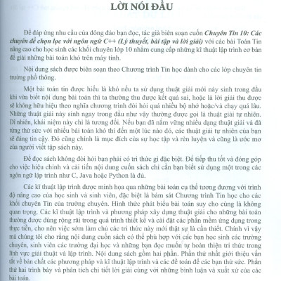 Chuyên tin 10 - Các chuyên đề chọn lọc với ngôn ngữ C++, lý thuyết, bài tập và lời giải