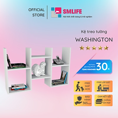 Kệ gỗ trưng bày kiểu dáng thanh lịch SMLIFE Washington