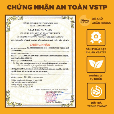 Bò Khô Miếng XUÂN HƯƠNG vị truyền thống thơm ngon 220g