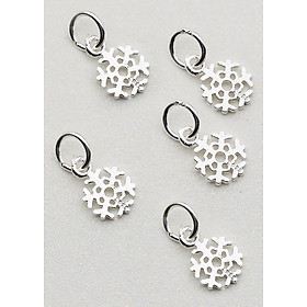 Combo 5 cái charm bạc hình bông tuyết mặt treo 1 - Ngọc Quý Gemstones