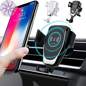 Đèn Ốp Trần Giá Đỡ Điệnn Thoại Kiêm Sạc Nhanh Không Dây 30W - Gắn Lỗ Thông Gió Xe Hơi & Xe Tải