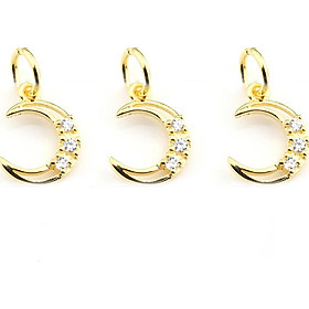 Combo 3 cái charm bạc mặt trăng đính đá treo - Ngọc Quý Gemstones