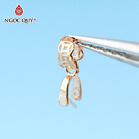 Combo 2 cái charm bạc khoen móc mặt phật, mặt tỳ hưu hình kim tiền mạ hồng - Ngọc Quý Gemstones