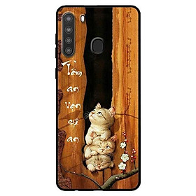 Ốp lưng dành cho Samsung Galaxy A21 mẫu Tâm An Chú Mèo