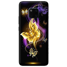 Ốp lưng in cho Huawei Mate 20 Pro mẫu Buớm Vàng Tím - Hàng chính hãng