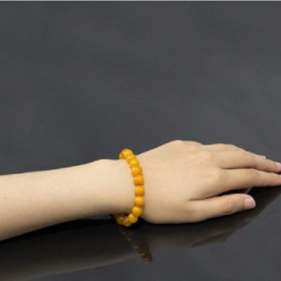 Vòng Hổ Phách Baltic vàng đậm đặc biệt cao cấp, tặng giấy kiểm định