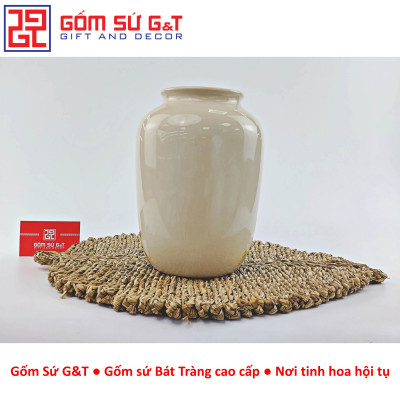 Lọ hoa dáng thạp vẽ cúc họa mi Gốm Sứ G&T