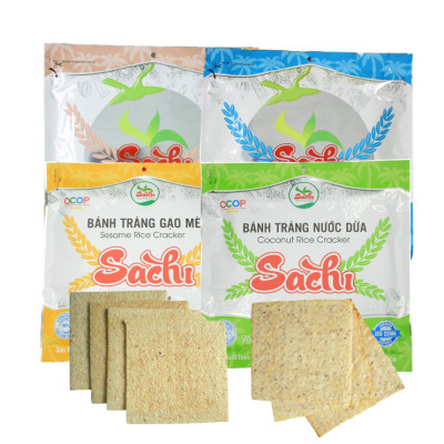 Thùng 25 Gói Loại 75Gram, Bánh Tráng Gạo Mè Cao Cấp Nướng Sẵn Sachi