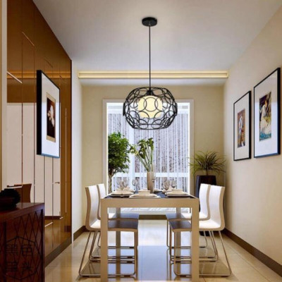 Đèn thả lồng sắt fi 30cm kèm bóng led 5w cho bàn ăn, phòng khách... DT