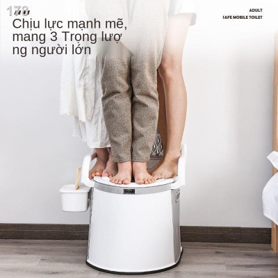Bồn cầu di động đa chức năng, Ghế Ngồi toilet Khử Mùi Tiện Dụng cho người già, bà bầu , người bệnh tiện lợi chất liệu nhựa abs cao cấp có tay vịn đệm tựa lưng