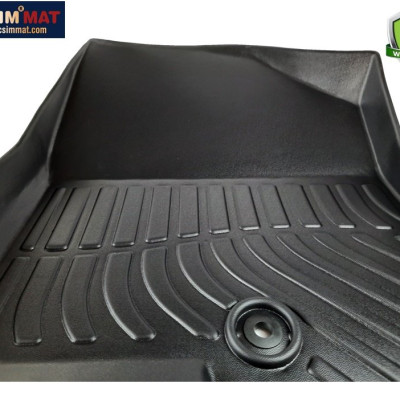 Thảm lót sàn xe ô tô Hyundai Santafe 2013-2018 ( 3 hàng ghế) Nhãn hiệu Macsim chất liệu nhựa TPE cao cấp màu đen