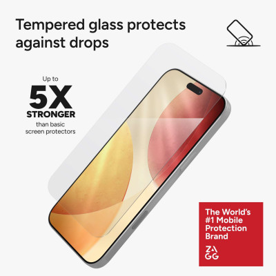 [ Dành Cho iPhone 17 Series] Kính cường lực ZAGG trong suốt, chống nhìn trộm, chống ánh sáng xanh XTR, kèm khung trợ dán_ Hàng chính hãng