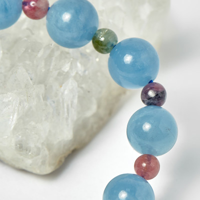 Vòng Chuỗi Mân Côi Đá Aquamarine Ni 52 - Ngọc Quý Gemstones