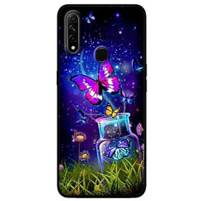 Ốp lưng dành cho Oppo A53 - A93 / F17 Pro - A31 - A8 2019 mẫu Bướm Đêm Hồng Xanh