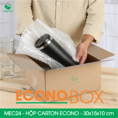 MEC24 - 30x15x10 cm - Combo 60 thùng hộp carton trơn siêu tiết kiệm ECONO