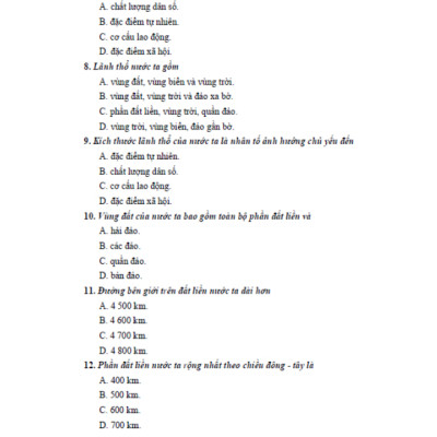 Sách - Trắc nghiệm địa lí 8 (dùng chung cho các bộ sgk hiện hành)