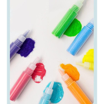 Hộp 16 Tranh Cát DIY 21x14cm An Toàn Cho Bé Kèm 12 Lọ Màu Cát