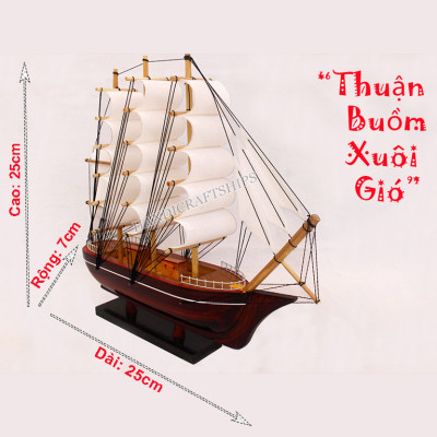 Combo 2 thuyền buồm 20&25cm (sẵn sàng trưng bày), có hỗ trợ ship