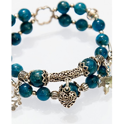 Vòng tay đá phong thủy AZURITE MALACHITE #VT001#BlackMount