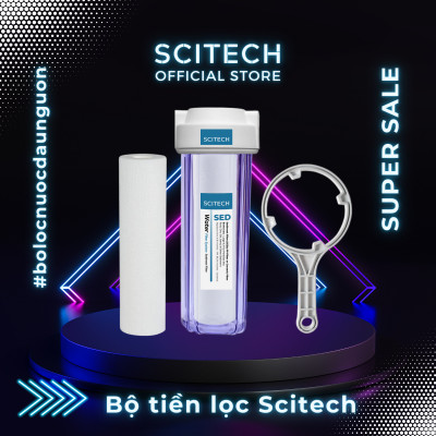 Bộ lọc nước sinh hoạt, bộ đơn lọc thô 10 inch by Scitech (1 cấp lọc) - Hàng chính hãng