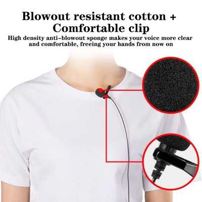 Mic Thu Âm Chân 3.5mm Dành Cho Điện Thoại, Máy Quay, Máy Trợ Giảng Kèm Jack Tai Nghe 3.5mm Micro - Hàng Chính Hãng