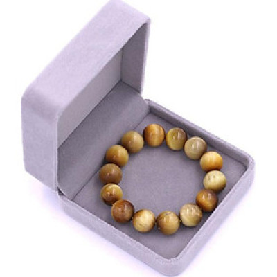 Chuỗi đá đeo tay đá mắt hổ vàng 14 ly - Vòng chuỗi đeo tay đá phong thủy 