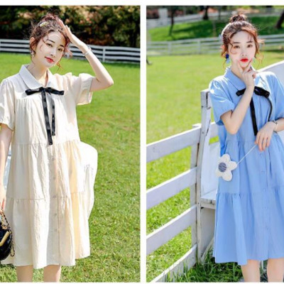 ĐẦM BÀU VÁY BẦU  CÔNG SỞ KẾT NƠ ĐEN DỄ THƯƠNG sau sanh có nút mở cho bé ti