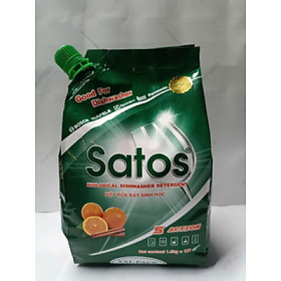 Bột rửa bát sinh học SATOS 1.5kg- Dùng cho máy rửa bát